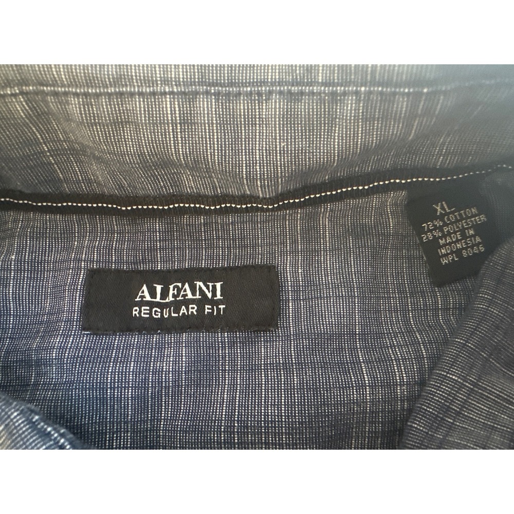 Alfani Men's XL Lot of 2 Short Sleeve Button Up Regular Fit Casual Shirts Collar - Picture 3 of 13